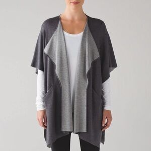 [OS]Lululemon Gray Open Front Women's Poncho Blanket Scarf cashmere wool